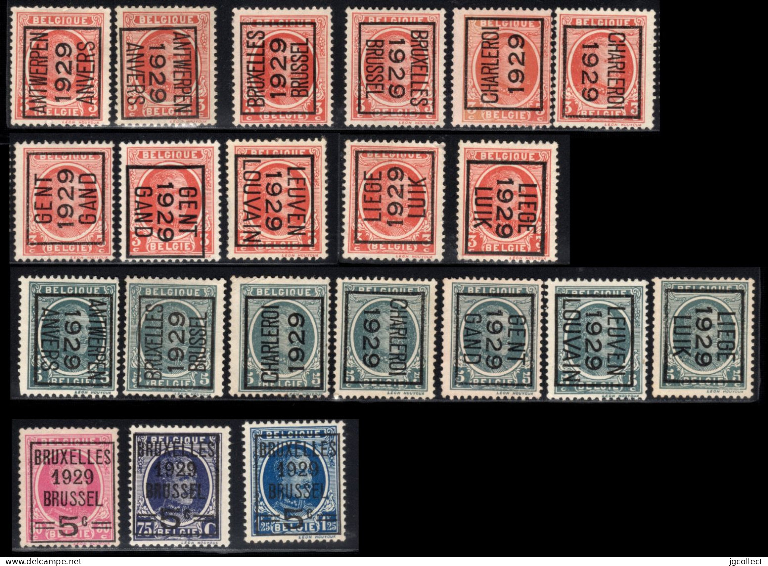 Setje Typo's 1929 - Houyoux   - O/used - Tipo 1922-31 (Houyoux)