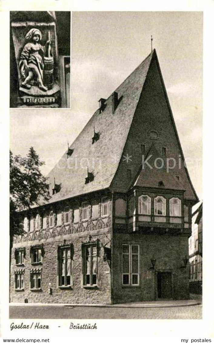 72789104 Goslar Brusttuch Historisches Gebaeude Fachwerkhaus Kupfertiefdruck Gos - Goslar