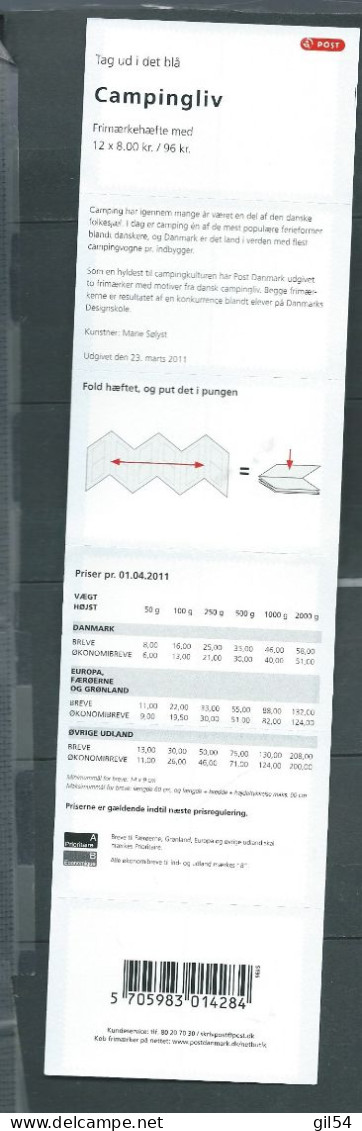 2011 MNH Denmark Booklet Facit HS 197 ( Plié)  Pb 20701 - Carnets