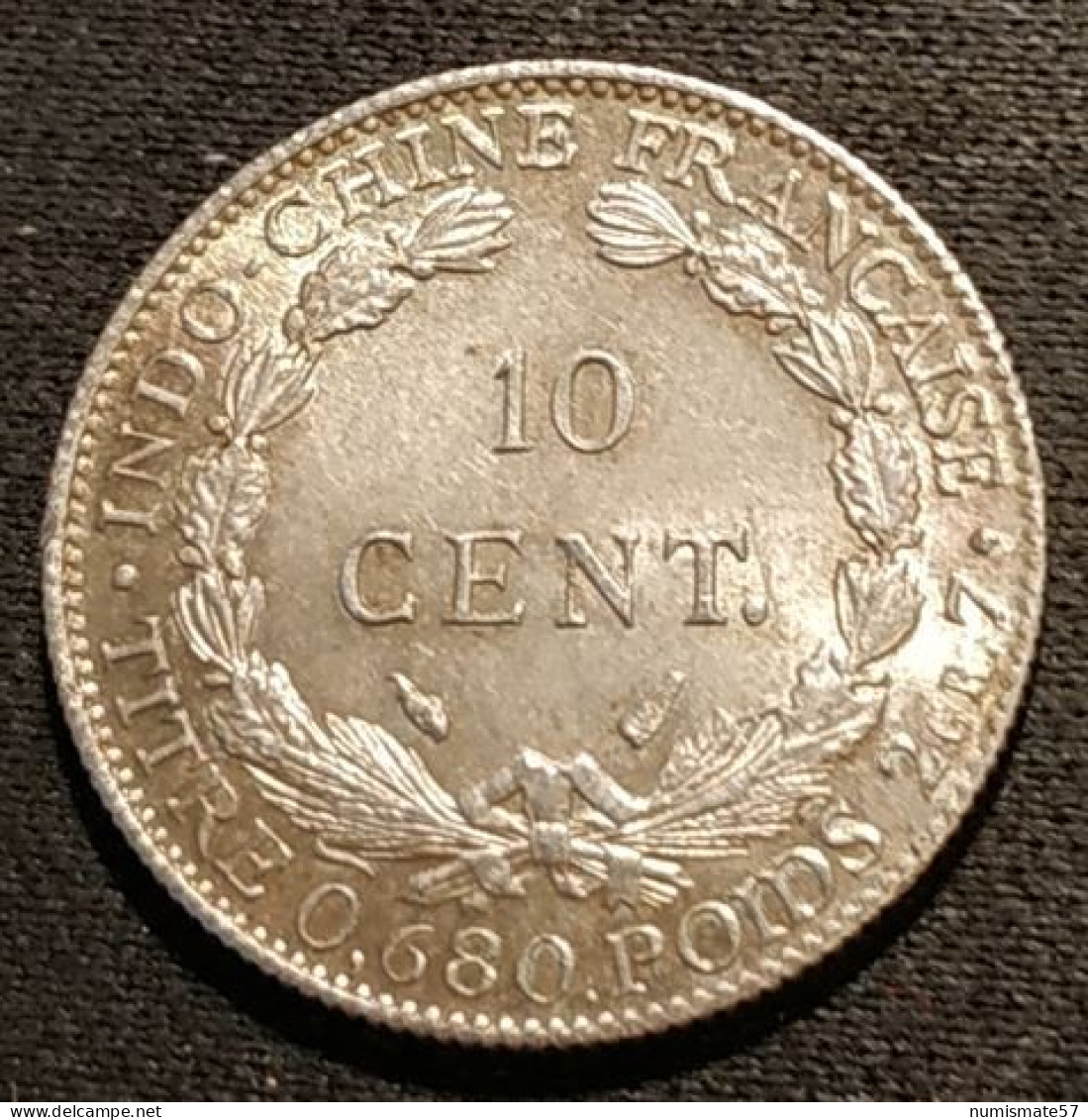 Qualité - INDOCHINE - 10 CENTIMES 1937 - Argent - Silver - KM 16.2 - Indocina Francese