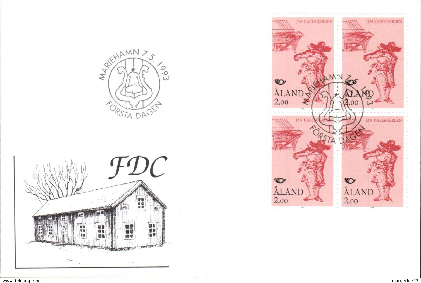ALAND FDC 1993 JOUEUR DE VIOLON - Ålandinseln