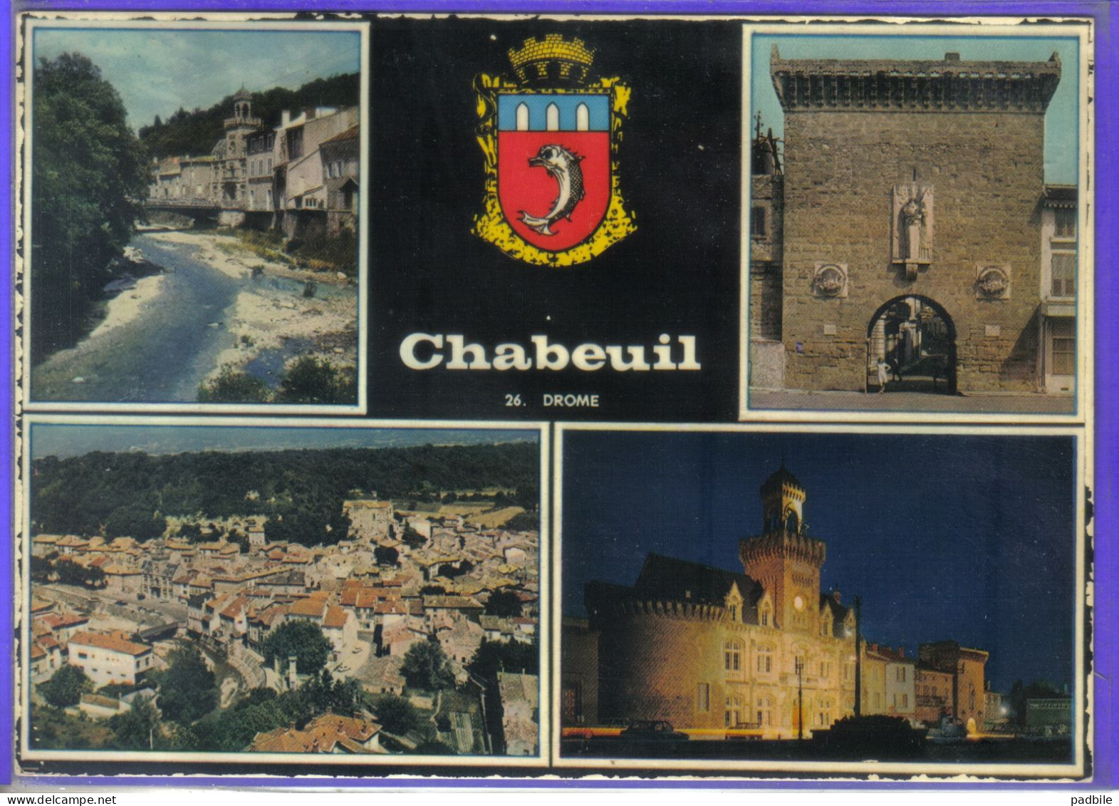 Carte Postale 26. Chabeuil  Blason  Très Beau Plan - Autres & Non Classés