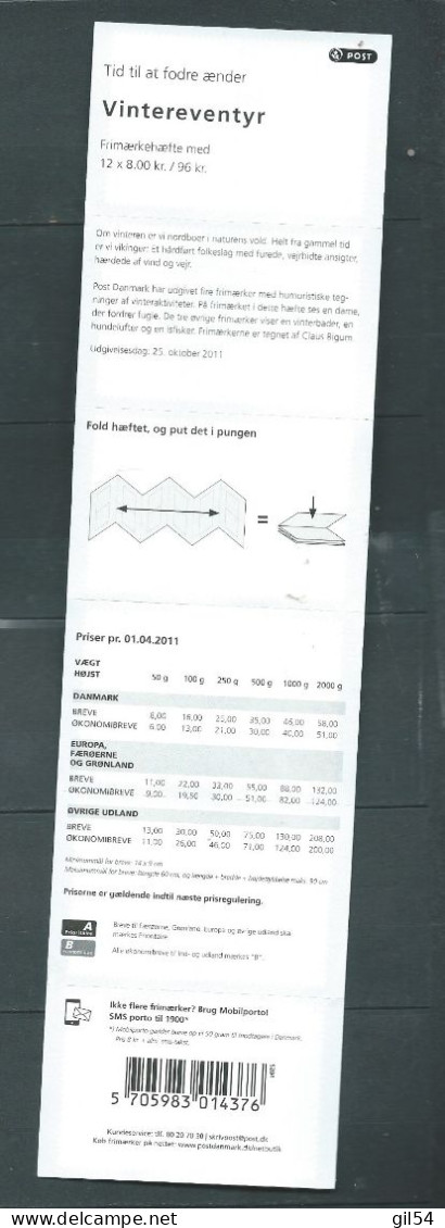 DANEMARK 2011 - CARNET Yvert C1656a - Facit HS203 - NEUF** MNH - Contes D'hiver  ( Plié)  Pb 20702 - Postzegelboekjes