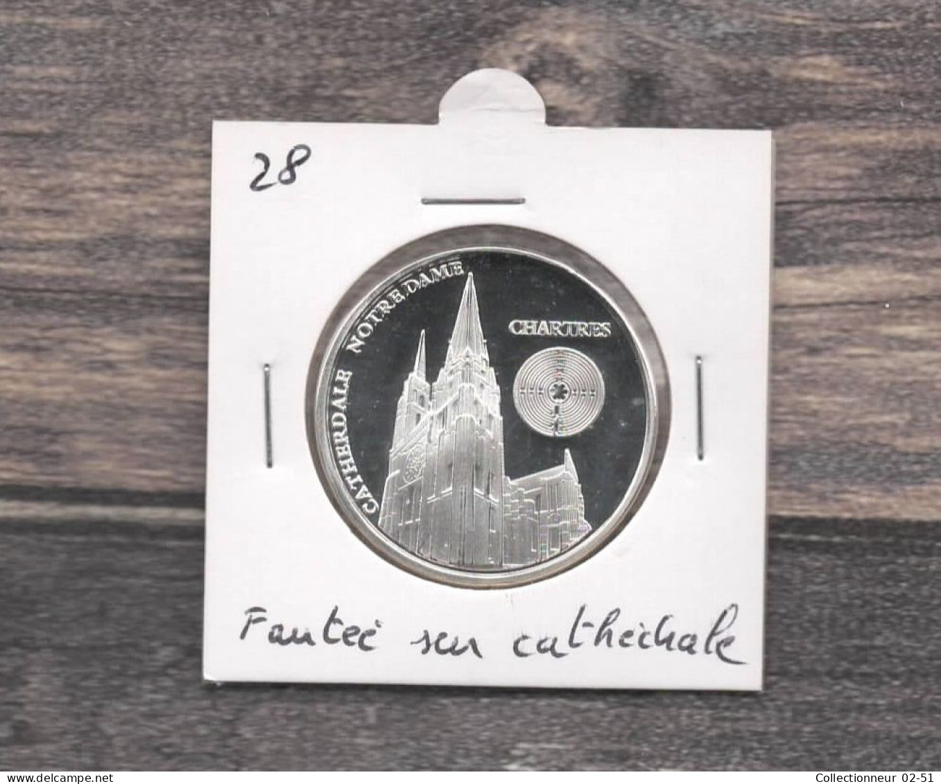 Médaille Souvenirs&Patrimoine : Cathédrale Notre Dame De Chartres (couleur Argent) - Sonstige & Ohne Zuordnung