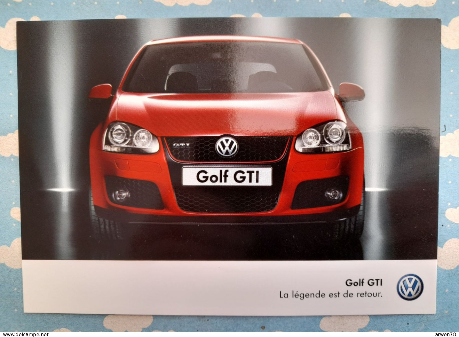 PUBLICITE VOLKSWAGEN V W GOLF GTI - Werbepostkarten