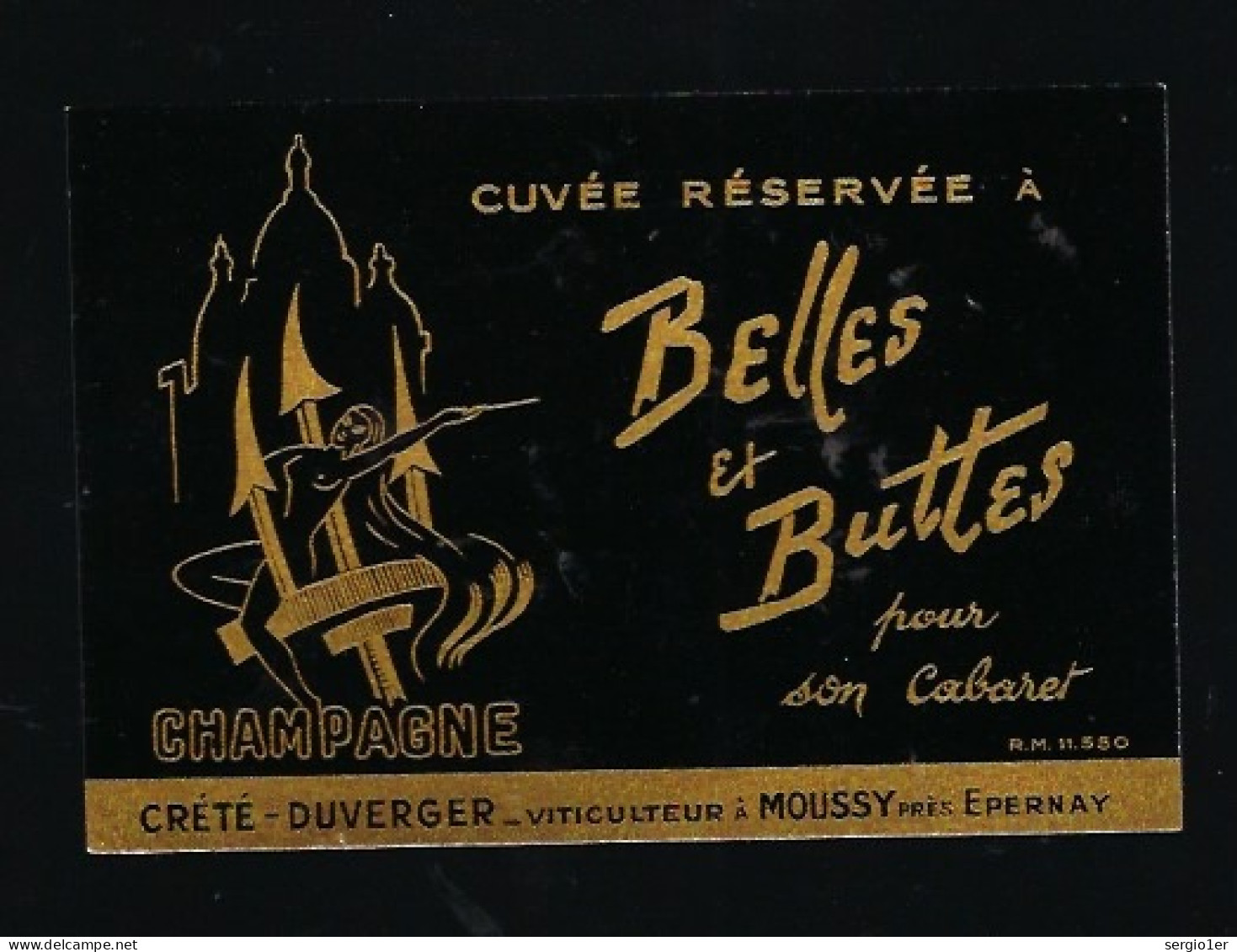 Etiquette Champagne Belles Et Buttes  Creté Duverger Moussy Epernay Marne 51     " Femme Nue " - Champagner