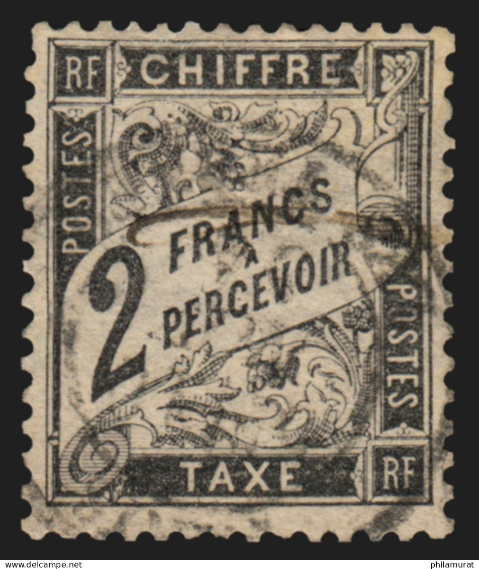 Timbres-Taxe N°23, Duval 2fr Noir, Oblitéré - B/TB - 1859-1959 Usados