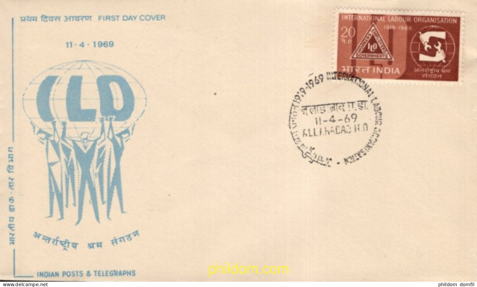730816 MNH INDIA 1969 50 ANIVERSARIO DE LA ORGANIZACION INTERNACIONAL DEL TRABAJO - Unused Stamps