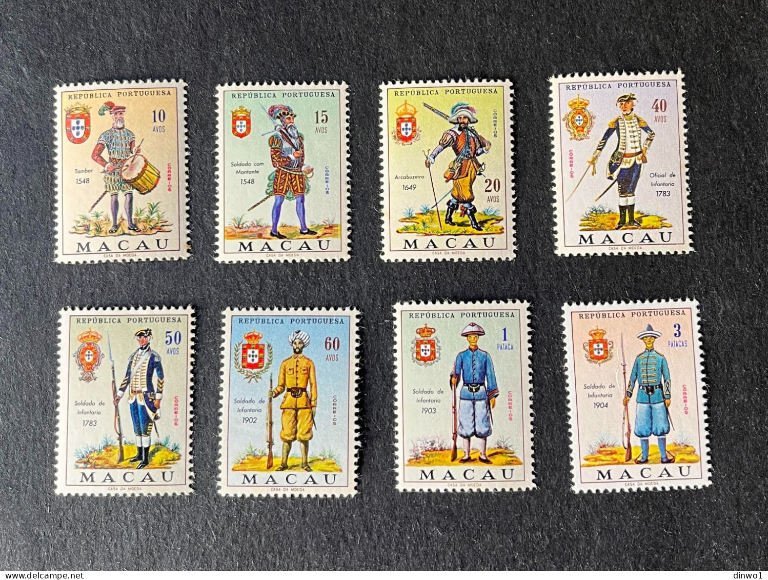 (M) Macao Macau -  1966 Military Uniforms Complete Set - MNH - Unused Stamps