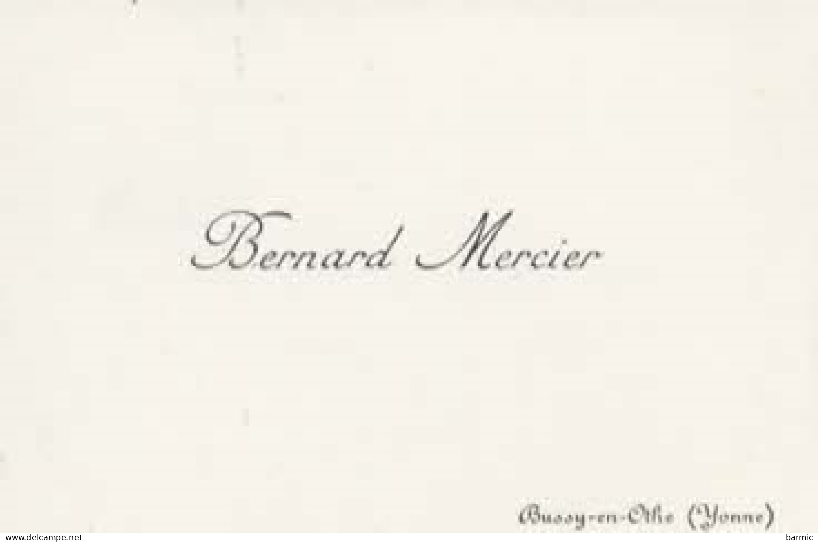 CARTE DE VISITE, BERNARD MERCIER BUSSY EN OTHE REF 16331 - Visiting Cards