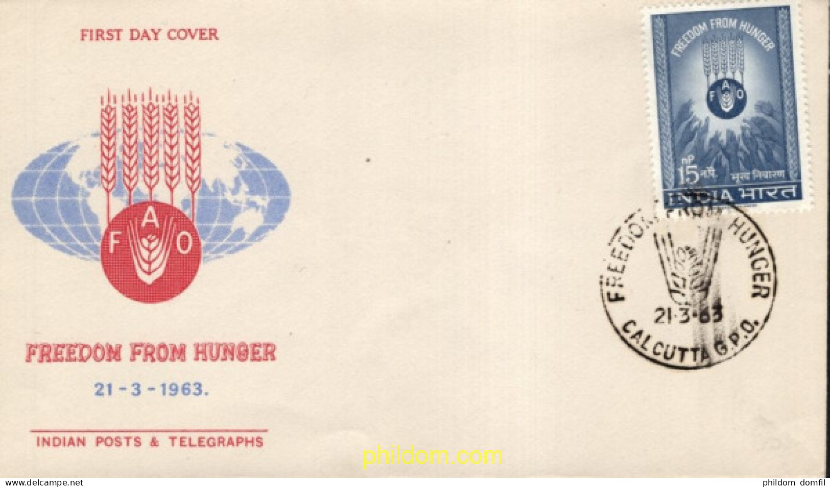 730817 MNH INDIA 1963 CAMPAÑA CONTRA EL HAMBRE - Unused Stamps