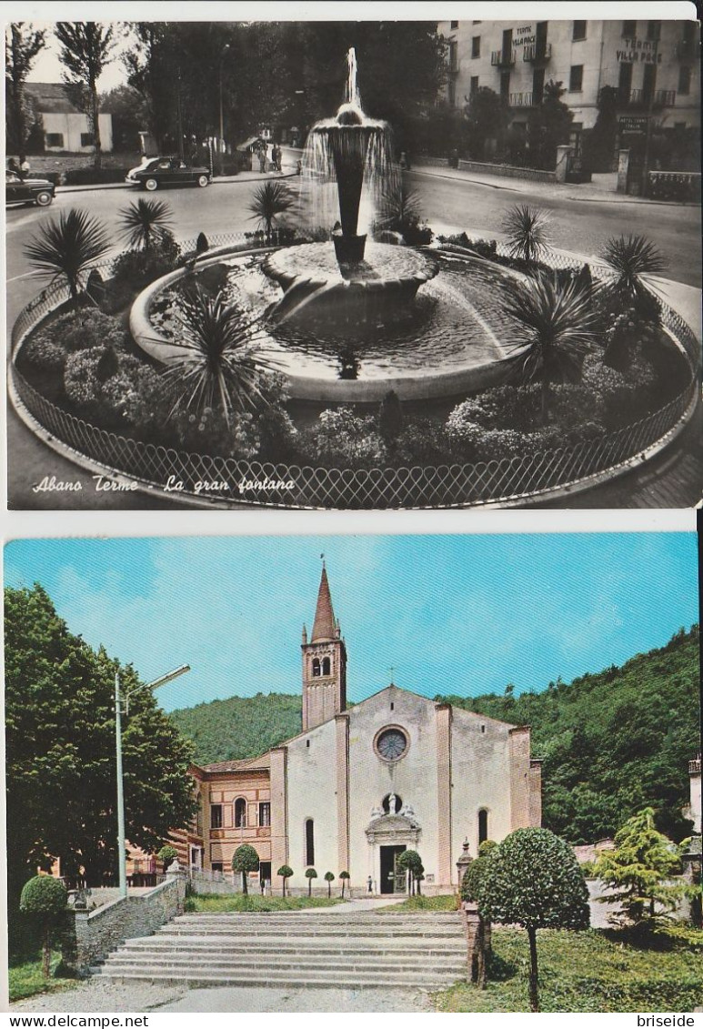 ABANO TERME PADOVA N. 2 CARTOLINE SANTUARIO MADONNA DELLA SALUTE GRAN FONTANA 1962/1977 - Sonstige & Ohne Zuordnung