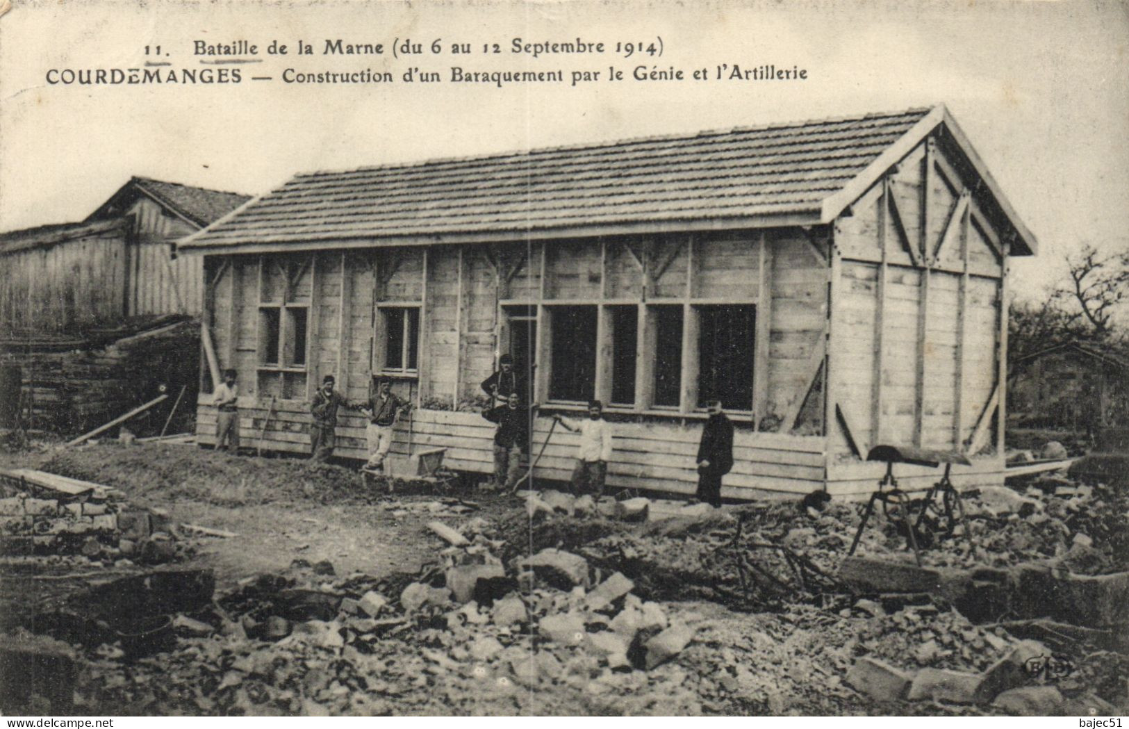 Courdemanges - Construction D'un Baraquement Par Le Génie Et L'artillerie - Andere & Zonder Classificatie