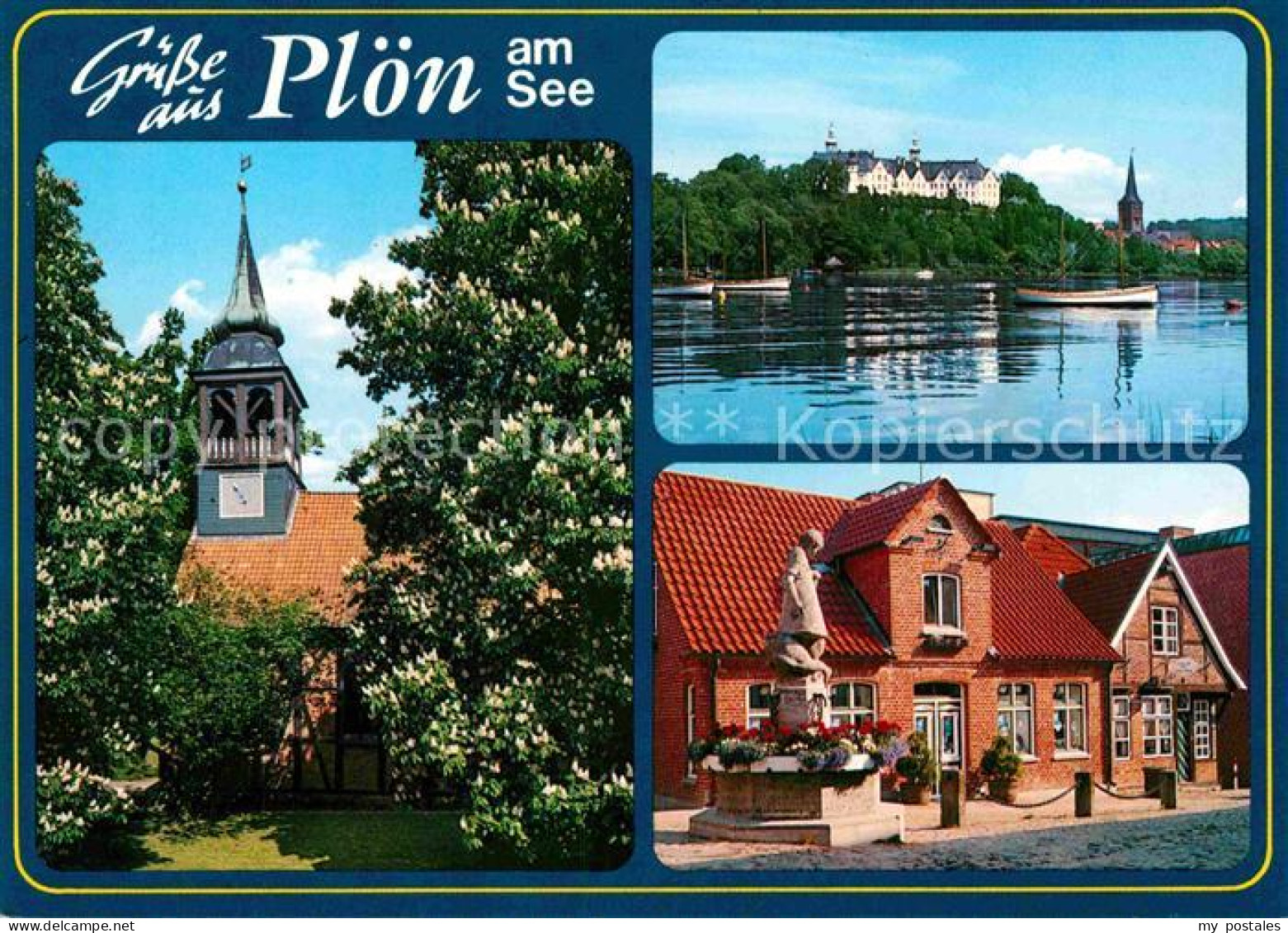 72787557 Ploen See Kirche Schloss Brunnen Statue Holsteinische Schweiz Ploen - Plön