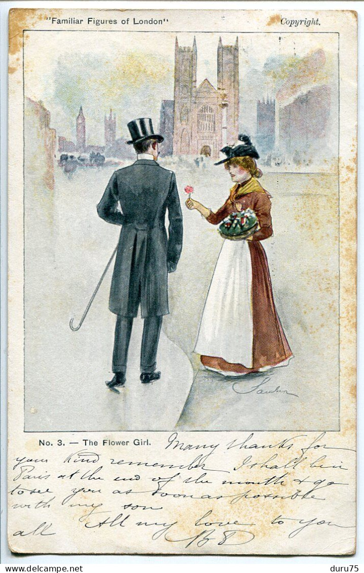 ANGLETERRE LOT De 3 Pionnières 1903 * THE SOLDIER / THE FLOWER GIRL / HOT POTATOES  Familiar Figures Of London *  Sauber - Altri & Non Classificati