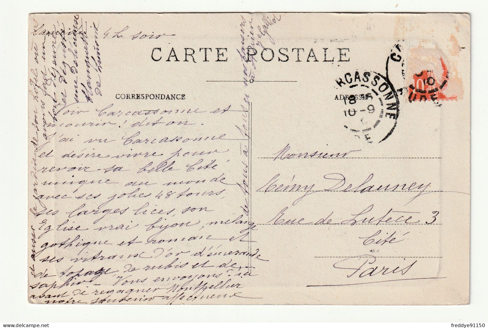 11 . Carcassonne . Vue Générale Sud Est  1910 - Carcassonne