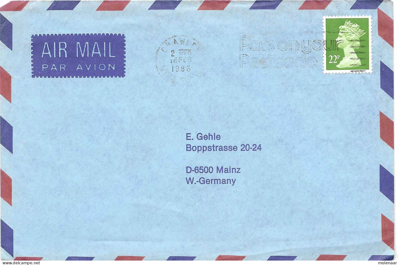 Postzegels > Europa > Groot-Brittannië > 1952-2022 Elizabeth II > Brief Uit 1988 Met 1 Postzegel (17548) - Lettres & Documents