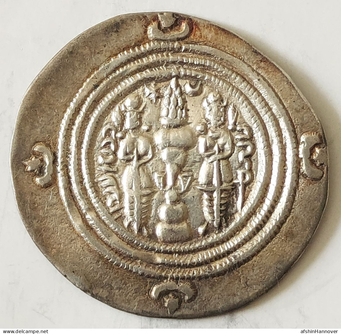 SASANIAN KINGS. Khosro II. 591-628 AD. AR Silver  Drachm  Year 23 Mint Hamadan - Oosterse Kunst