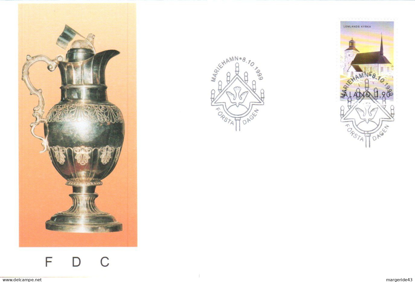 ALAND FDC 1999 EGLISE - Ålandinseln