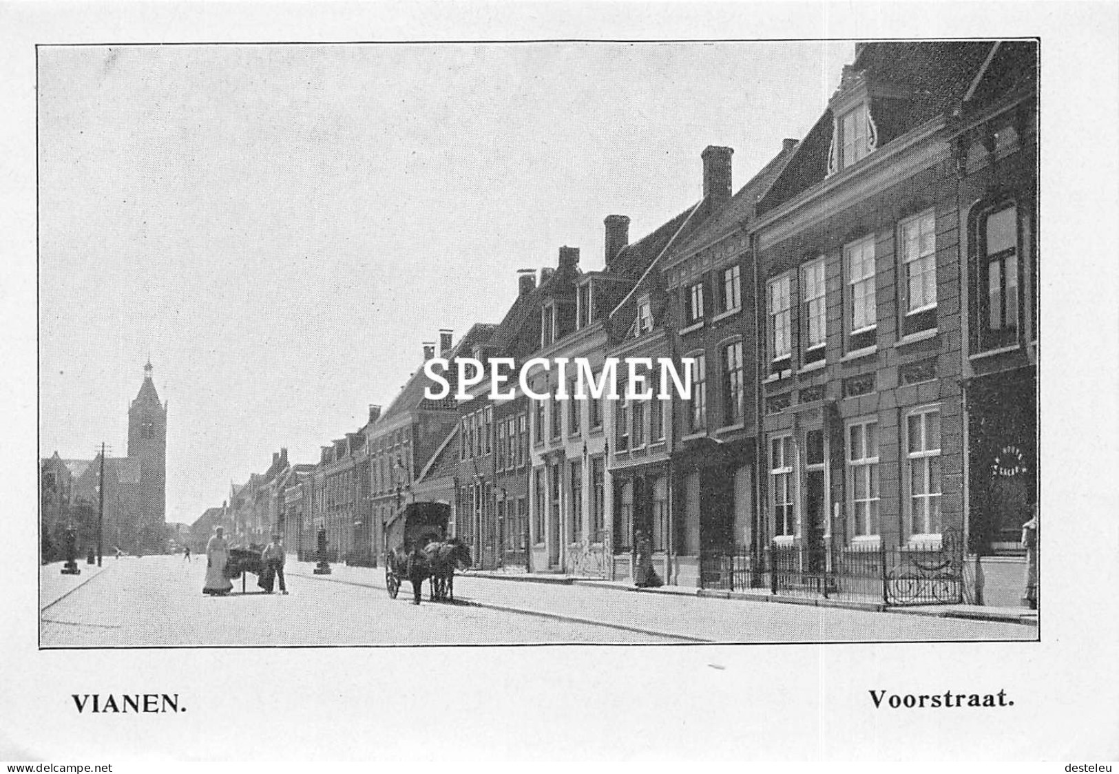 Prent - Voorstraat - Vianen - 8.5x12.5 Cm - Autres & Non Classés