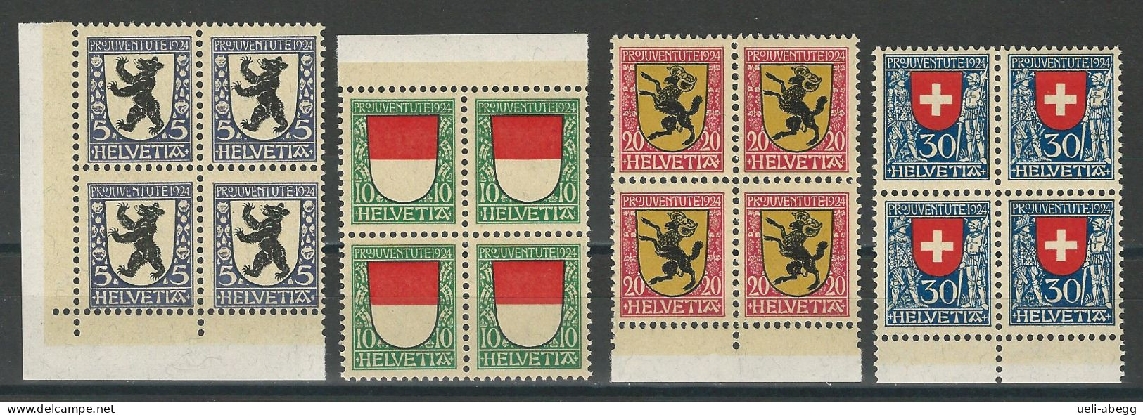 SBK J29-32, Mi 209-12 Viererblock ** MNH - Unused Stamps
