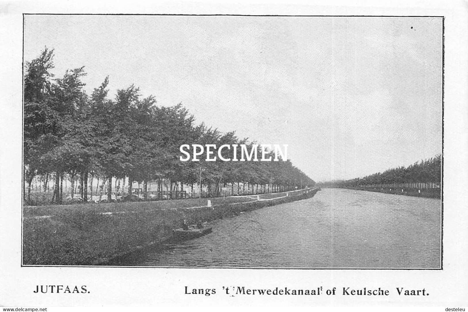 Prent - Langs 't Merwedekanaal Of Keulsche Vaart - Jutphaas Jutfaas - 8.5x12.5 Cm - Autres & Non Classés