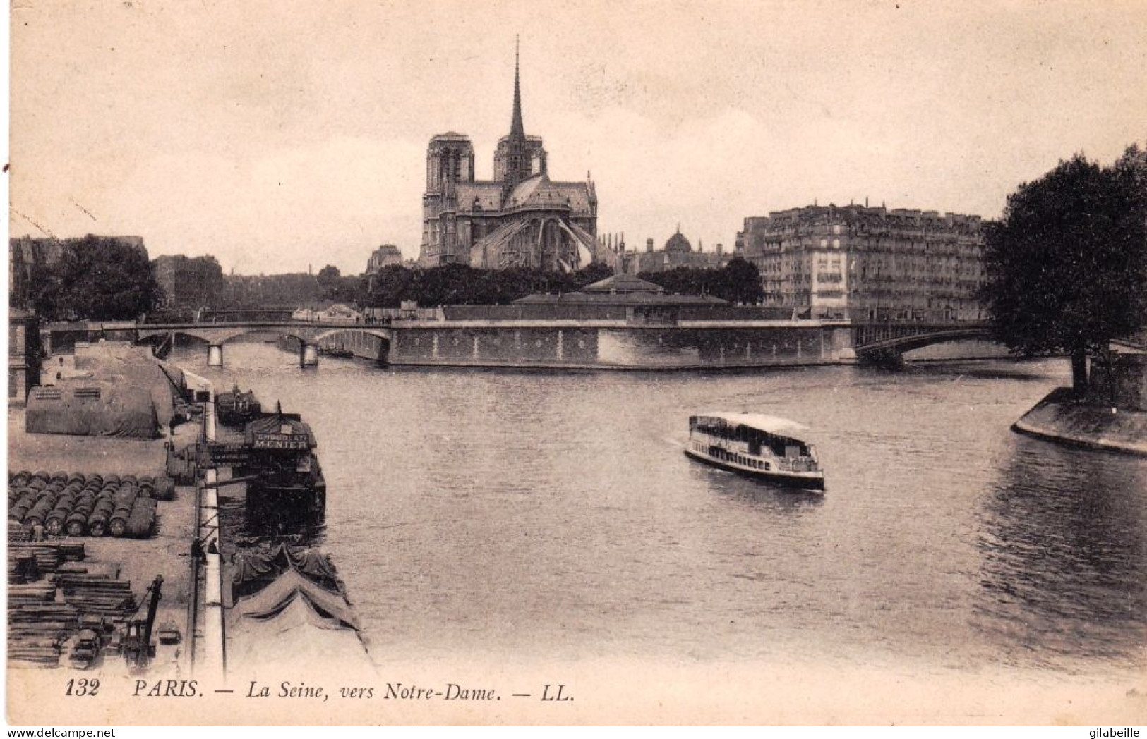 75 -  PARIS -  La Seine Vers Notre Dame - Notre Dame De Paris