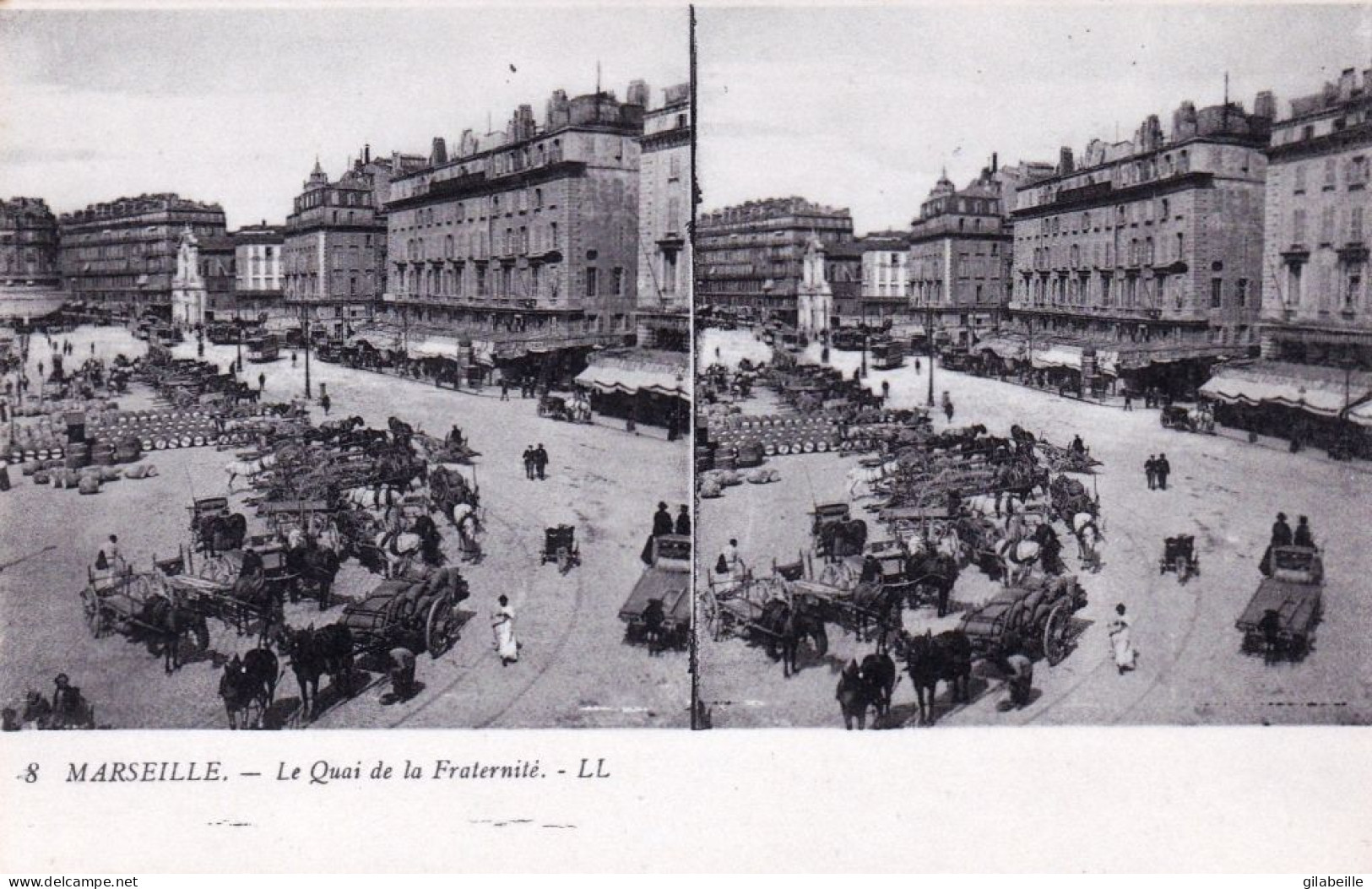 13 - MARSEILLE -  Le Quai De La Fraternité - Carte Stereoscopique - Zonder Classificatie