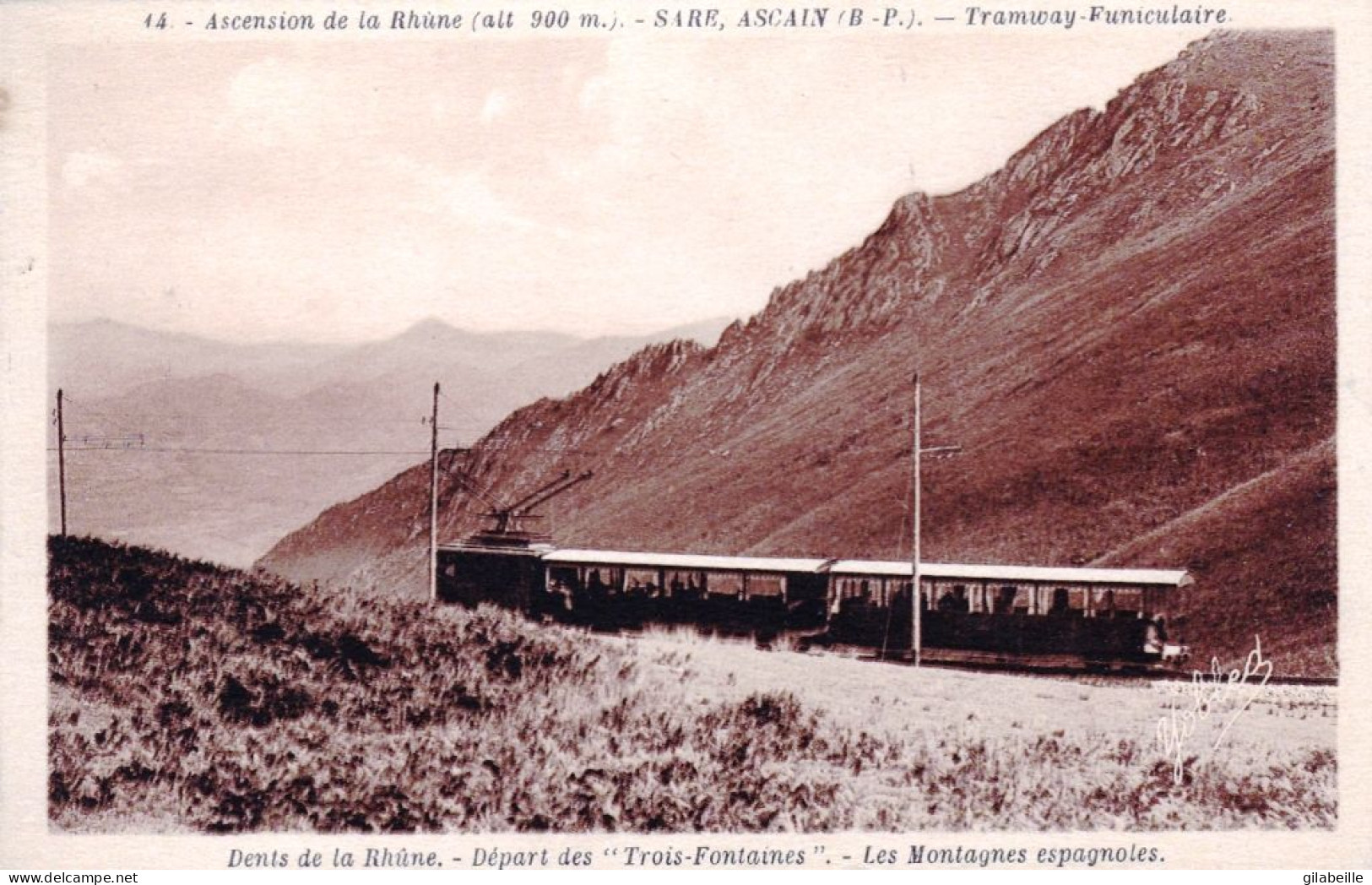 64 - Pyrenees Atlantiques -  Ascension De La RHUNE ( Larrun ) Sare - Ascain - Tramway Funiculaire - Autres & Non Classés