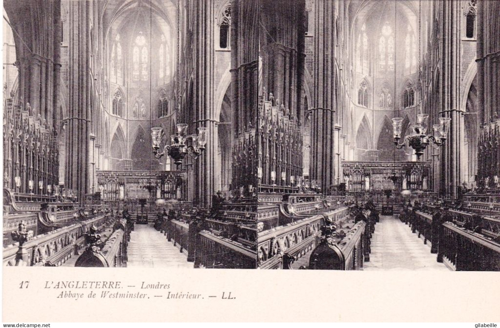 England - LONDON - Westminster Abbey - Interior  - Stereoscopic Postcard - Sonstige & Ohne Zuordnung