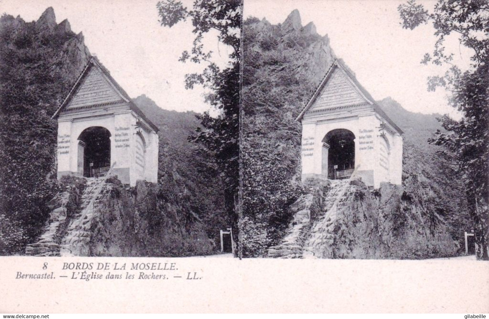 Bernkastel-Kues - Bercastel -  L Eglise Dans Les Rochers  - Bords De La Moselle - Stereoskopische Karte - Bernkastel-Kues