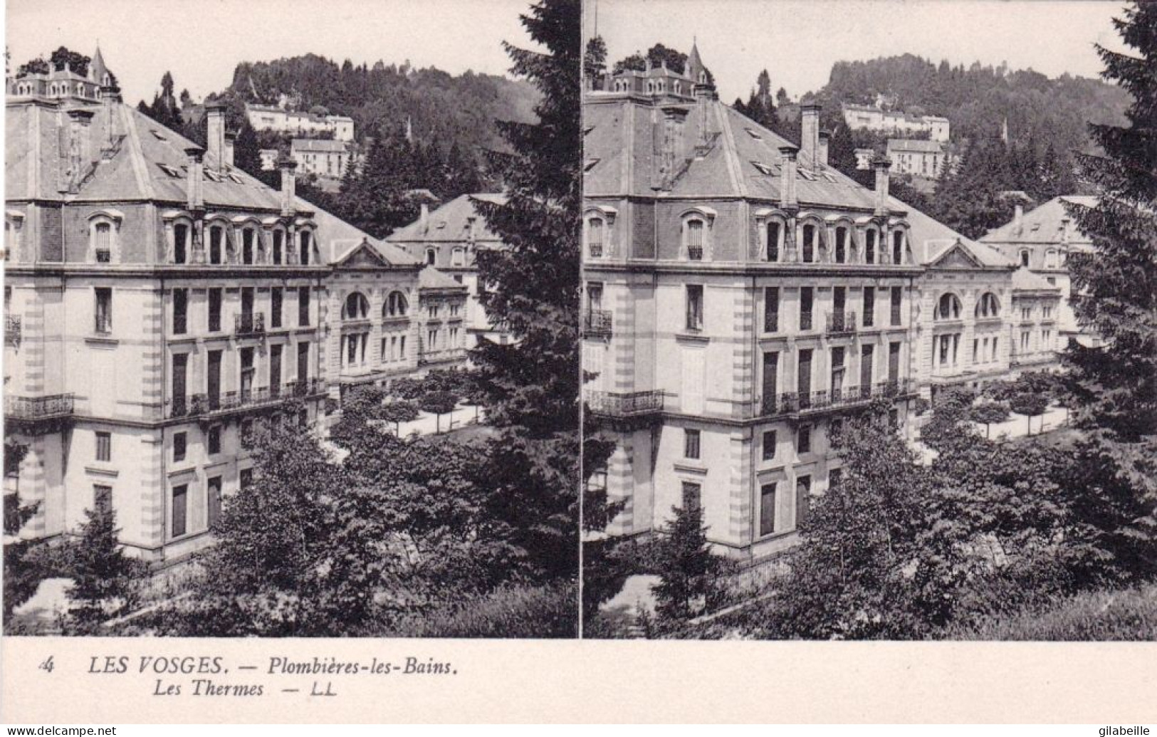 88 - Vosges - PLOMBIERES Les BAINS - Les Thermes -  Carte Stereoscopique - Plombieres Les Bains