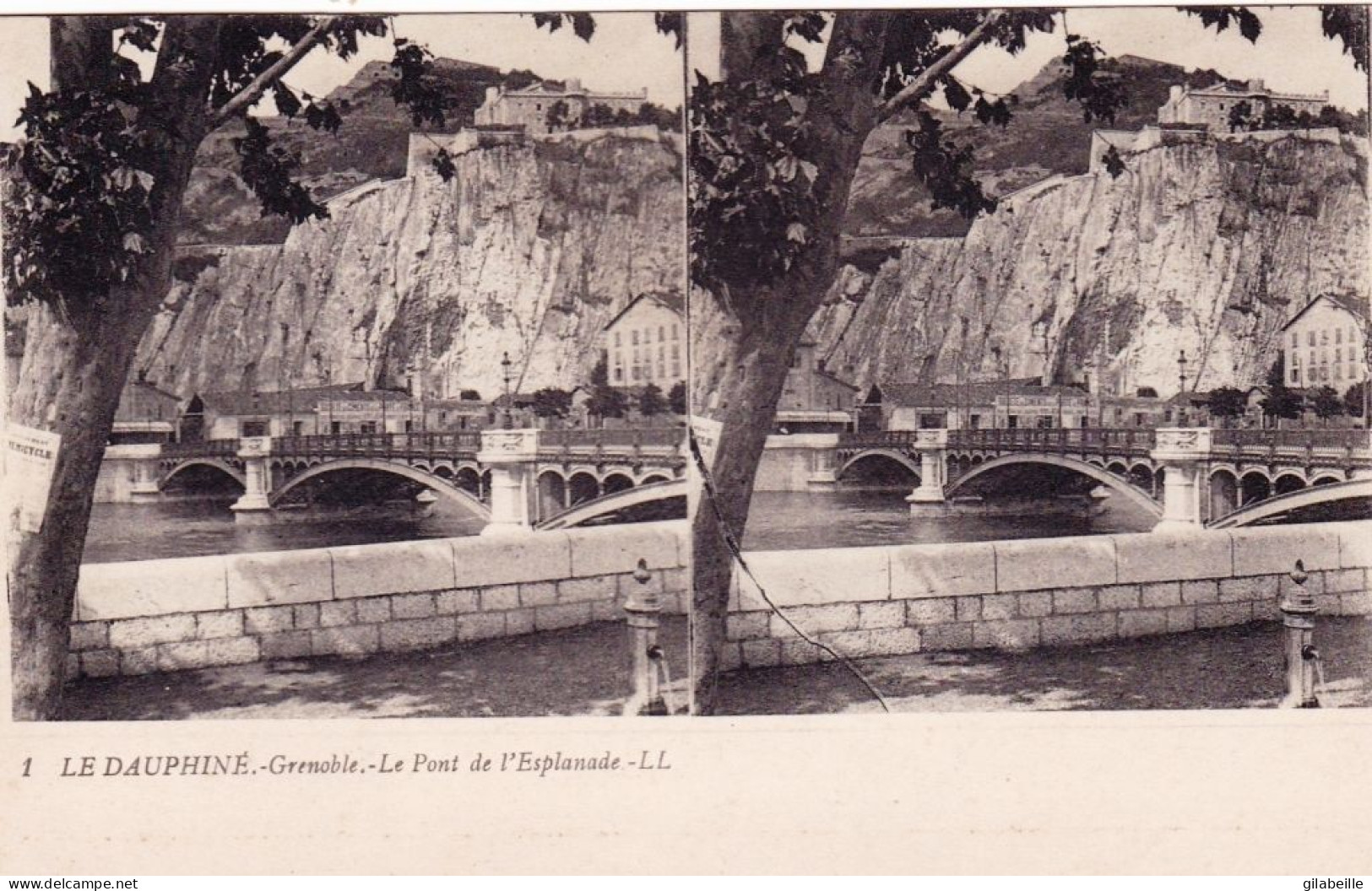 38 - Isere - GRENOBLE - Le Pont De L Esplanade  - Carte Stereoscopique - Grenoble