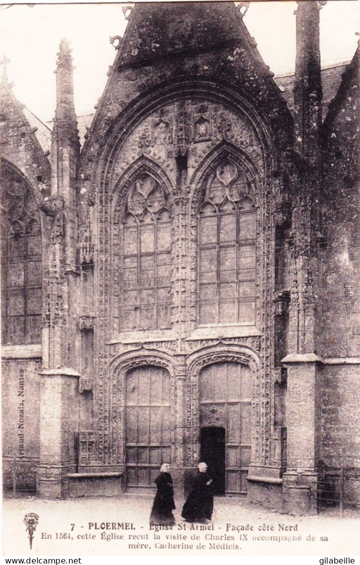 56 - Morbihan -  PLOERMEL - Eglise Saint Armel - Facade Coté Nord - Ploërmel