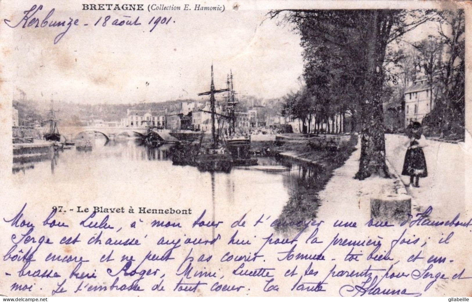 56 - Morbihan - HENNEBONT  - Le Blavet - Carte Precurseur - 1901 - Hennebont