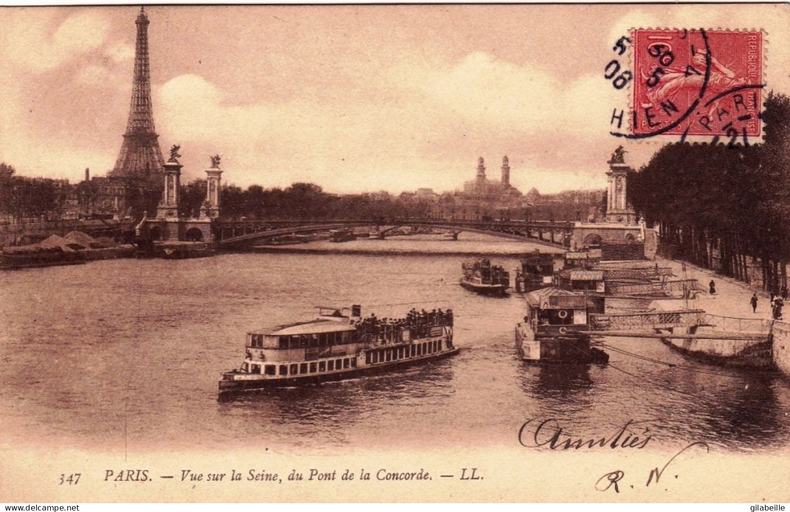 75 - PARIS 07 - Vue Sur La Seine Du Pont De La Concorde - Paris (07)
