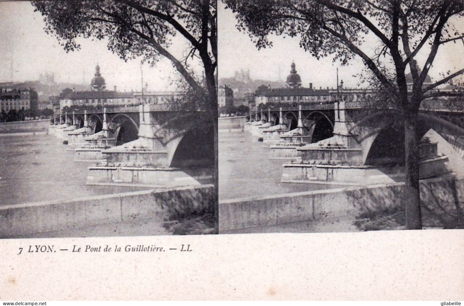 69 - LYON - Le Pont De La Guillotiere  - Carte Stereoscopique - Other & Unclassified