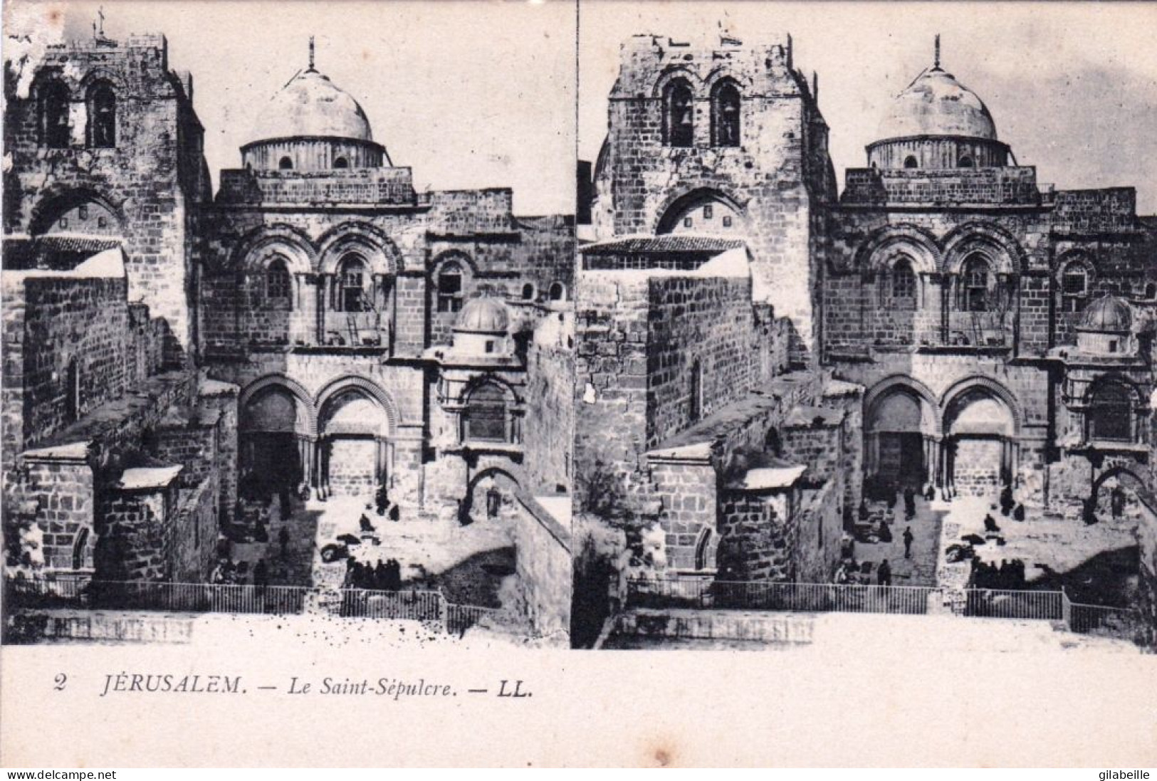 Israel - JERUSALEM - Le Saint Sepulcre - Carte Stereoscopique - הקבר    - Israël