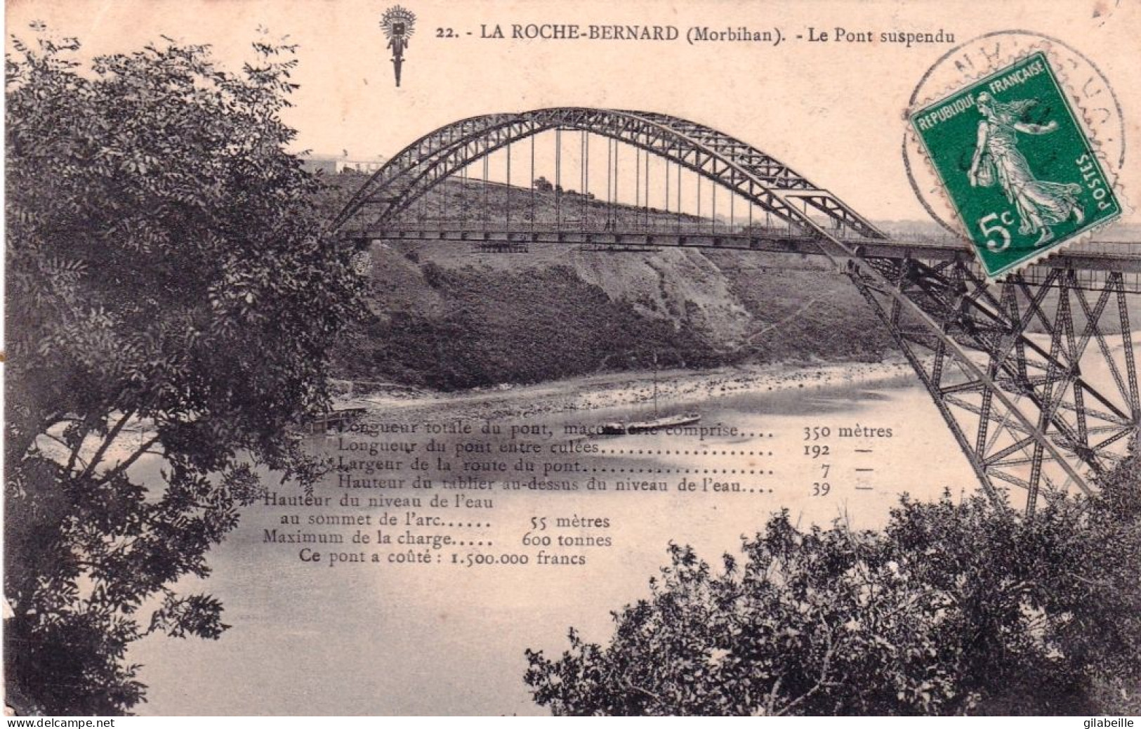 56 - Morbihan - LA ROCHE BERNARD - Le Pont Suspendu - La Roche-Bernard