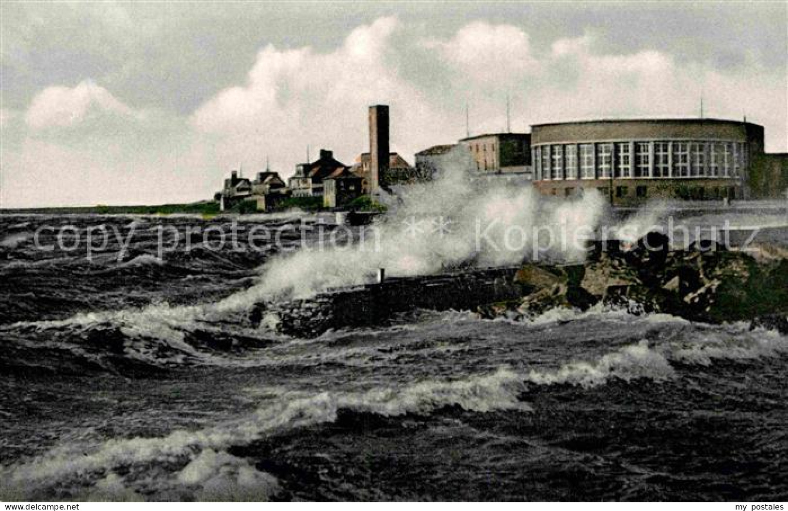 72786933 Wilhelmshaven Strandhalle Strandhaeuser Bei Sturmflut Nordseebad Wilhel - Wilhelmshaven