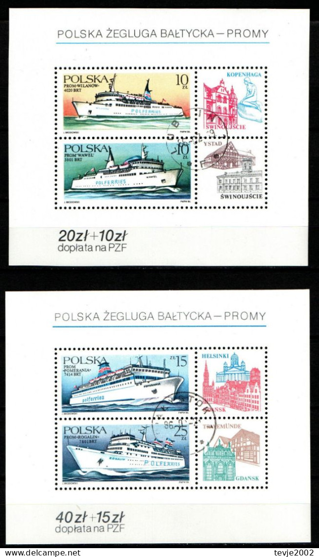 Polen 1986 - Mi.Nr. Block 98 + 99 - Gestempelt Used - Schiffe Ships - Ships