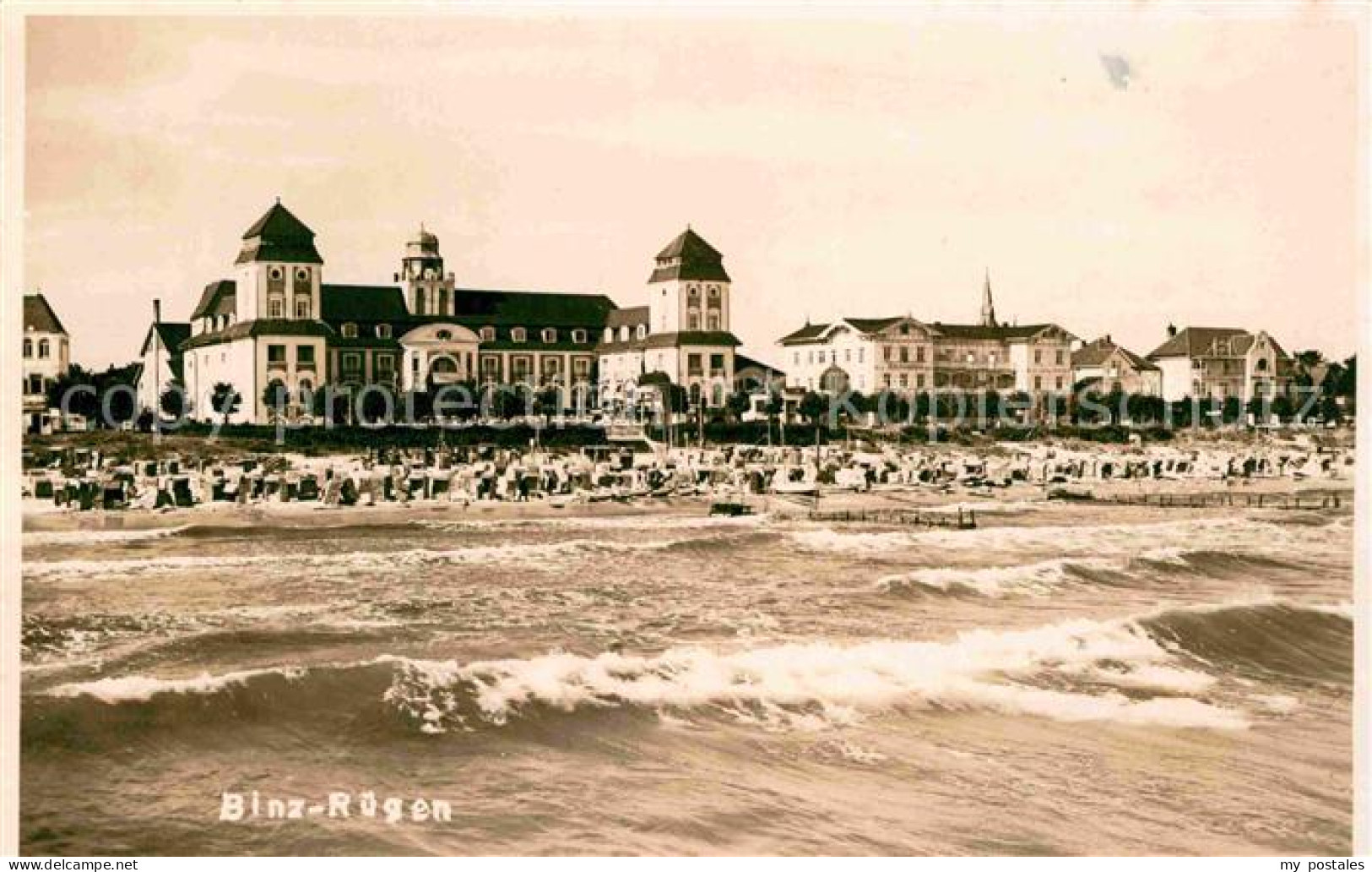 72786866 Binz Ruegen Strand Hotels Ferienheime Original Handabzug Binz - Sonstige & Ohne Zuordnung