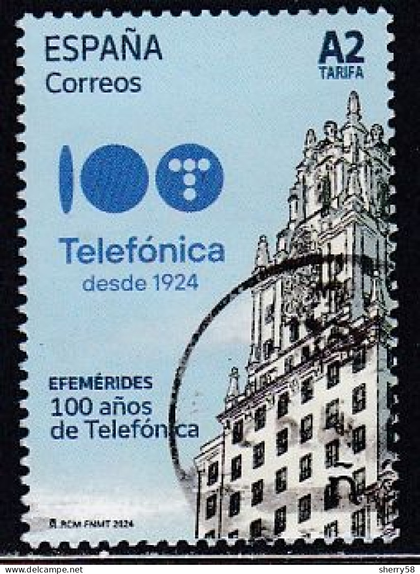 2024-ED. 5740- Efemérides. 100 Años De Telefónica- USADO - Used Stamps