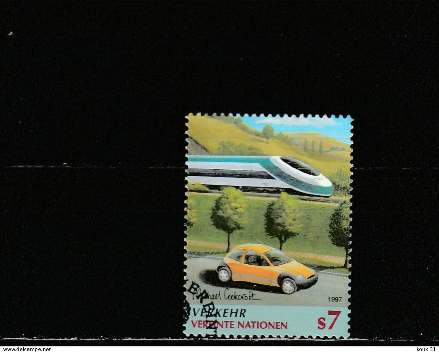 Nations Unies (Vienne) YT 254 Obl : Train à Grande Vitesse , Voiture électrique - 1997 - Used Stamps