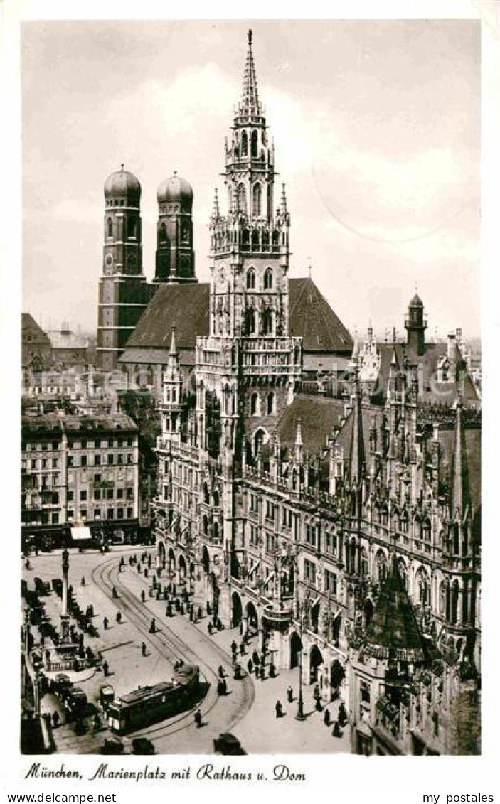 72786804 Muenchen Marienplatz Mit Rathaus Und Dom Frauenkirche Muenchen - Muenchen