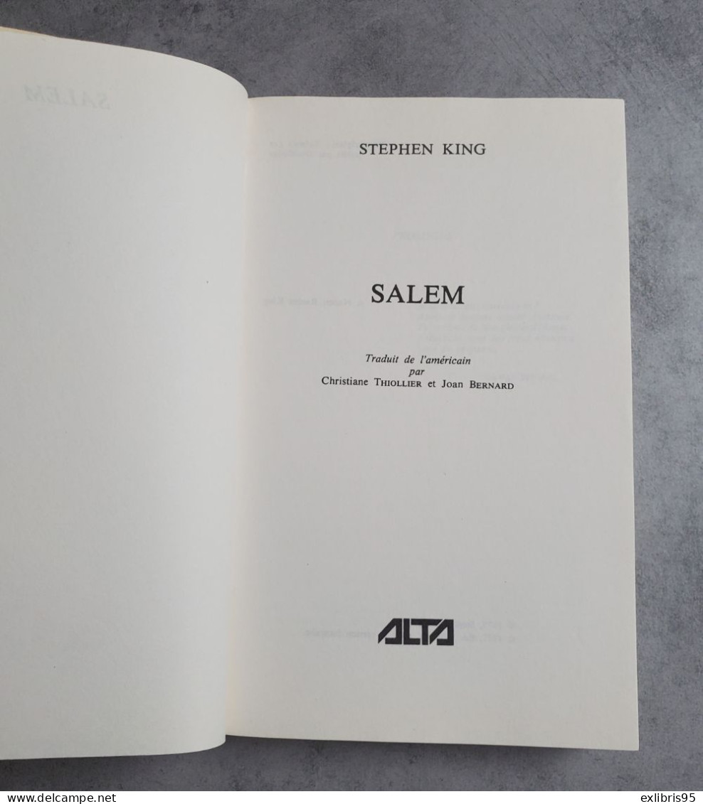 Rare édition ALTA Salem Stephen King EO édition originale française 1977