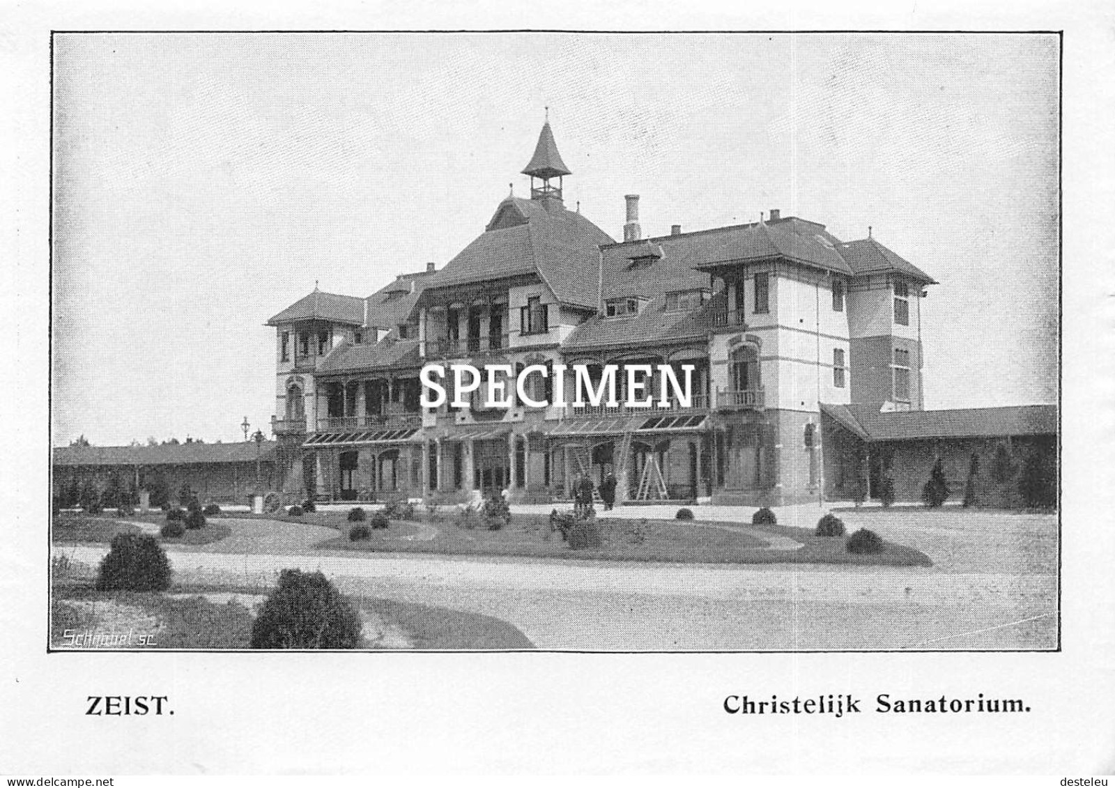 Prent - Christelijk Sanatorium - Zeist   - 8.5x12.5 Cm - Zeist