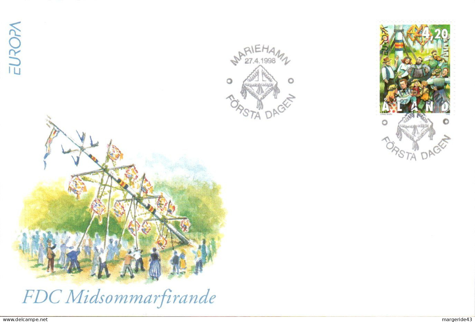 ALAND FDC 1998 EUROPA - Ålandinseln