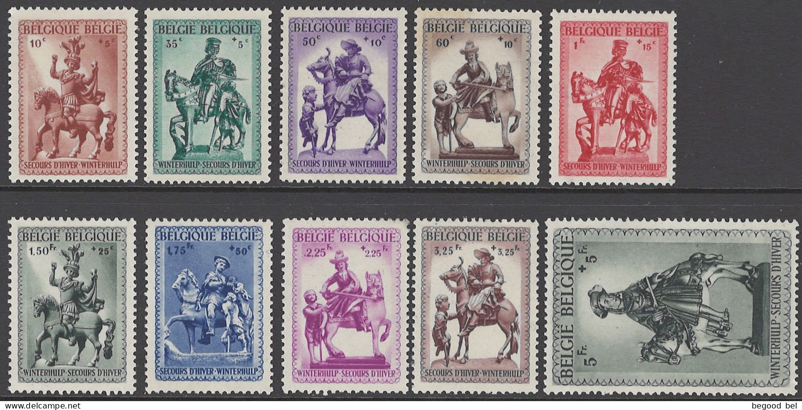 BELGIQUE - 1941 - MNH/** - SECOURS D'HIVER WINTERHULP - COB 583 - 592 -  Lot 26030 - Ungebraucht