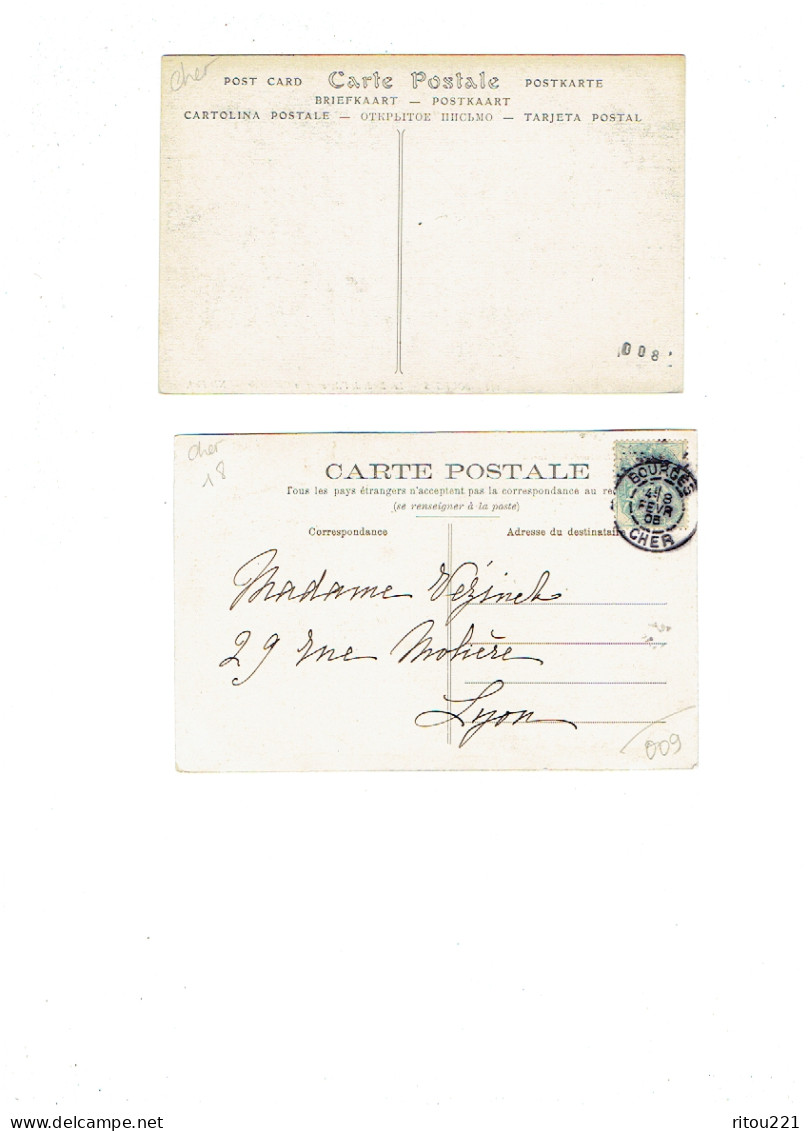 Lot 2 Cpa - 18 - BOURGES - Les Bords De L'Auron Cathédrale - Homme Barque Rame - - Bourges